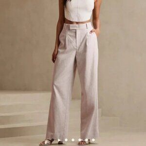 Banana Republic Factory Flax Wide Leg High-Rise Linen Blend Pant Sz 16